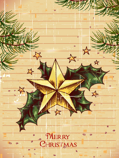 Astounding Invitation Vector Image: Christmas Illustration With Star 1