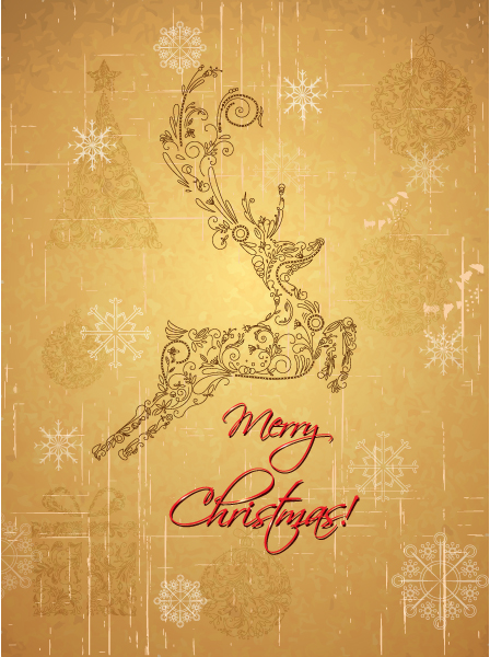 Christmas Vector Graphic Christmas Illustration  Deer 1