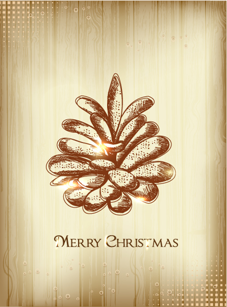 Cone, Abstract-2 Vector Graphic Christmas Illustration  Pine Cone 1