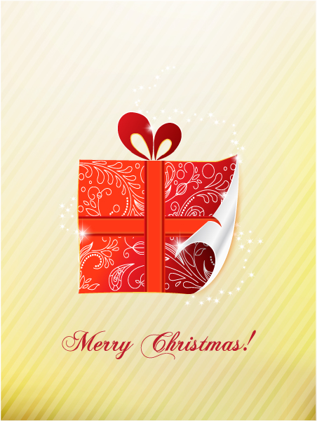 Brilliant Illustration Vector Background: Christmas Illustration With Gift 1