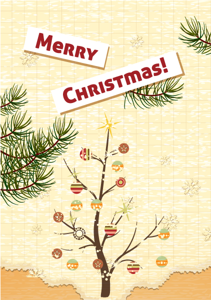 Buy Frame Vector: Christmas Vector Illustration With Christmas Tree 1