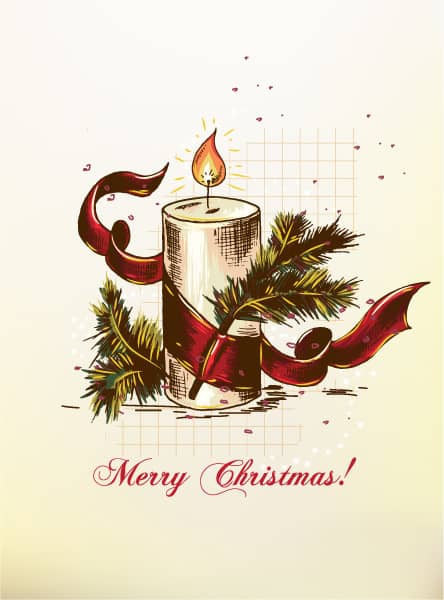Christmas vector illustration with candle 1