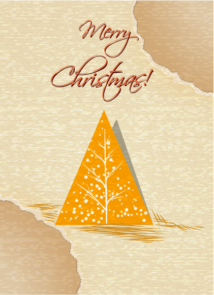 Lovely Christmas Vector Illustration: Christmas Vector Illustration Illustration With Christmas Tree And Torn Paper 1