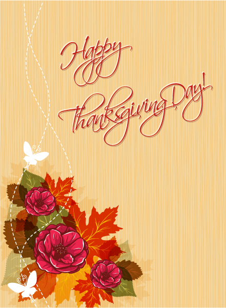 Special Flowers Vector Image: Happy Thanksgiving Day Vector Image 1