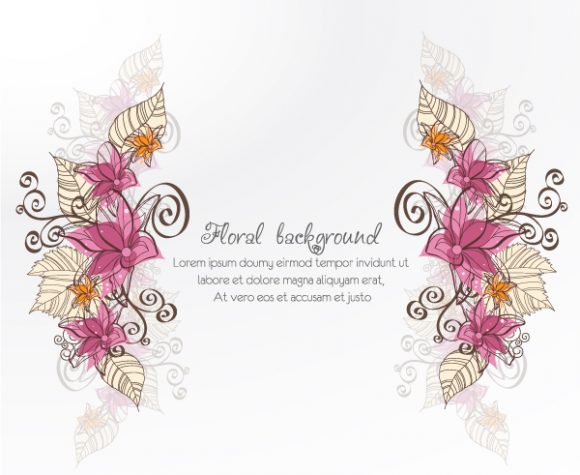 Awesome Floral Vector Image: Floral Vector Image Illustration With Spring Flowers 1