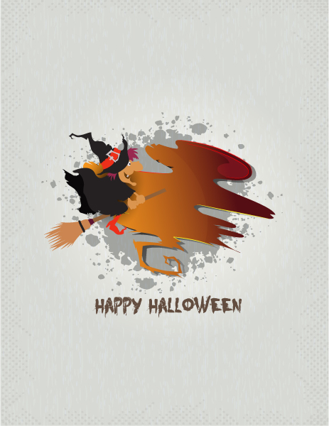 Gorgeous Witch Vector Art: Halloween Background With Witch Vector Art Illustration 1