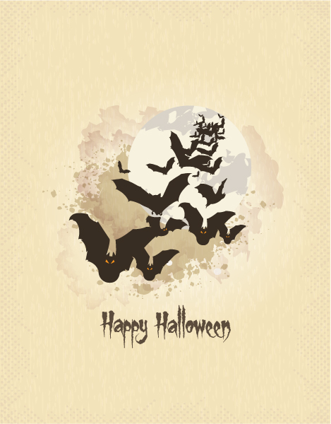 Illustration, Halloween Vector Design Halloween Background  Bats Vector Illustration 1