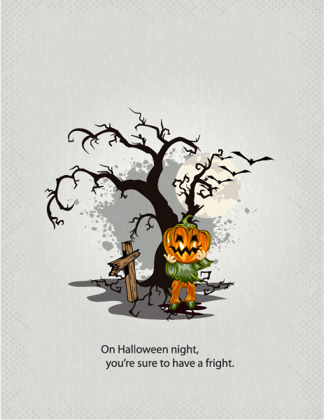 Gorgeous Pumpkin Vector: Halloween Background With Pumpkin Vector Illustration 1