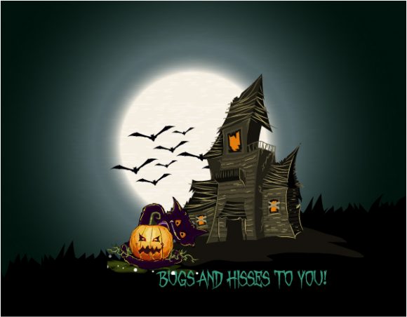 Scary Eps Vector Halloween Background Vector Illustration 1