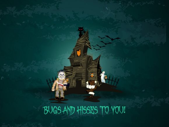 Brilliant House Vector: Vector Halloween Background With House 1