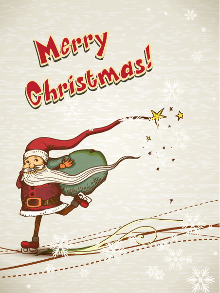 Exciting Santa Vector Background: Christmas Illustration With Santa 1