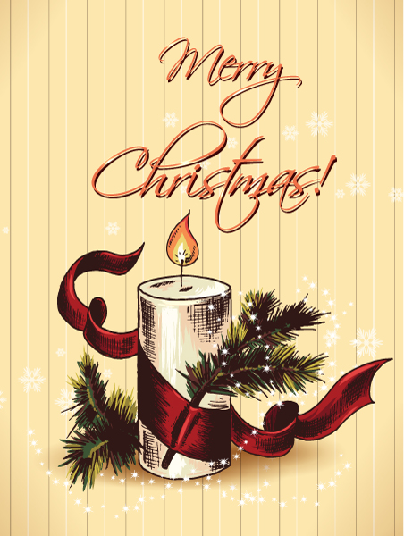 New Fir Vector Design: Christmas Vector Design Illustration With Fir And Candle 1