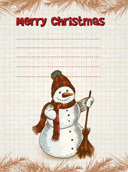 Download Christmas Vector: Christmas Illustration With Snow Man 1