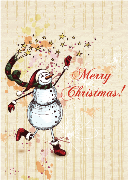 Illustration, Creative, Snow Vector Background Christmas Illustration  Snow Man 1