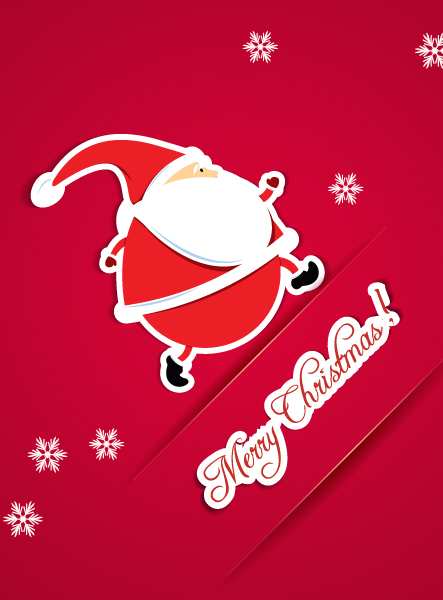 Stunning Illustration Vector Artwork: Christmas Illustration With Sticker Santa 1