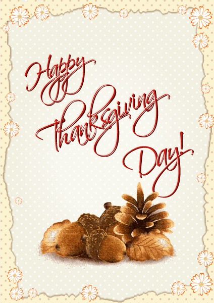 Pine Vector Background Happy Thanksgiving Day Vector 1