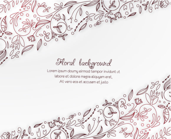 Surprising Flowers Vector Art: Floral Vector Art Background Illustration With Doodle Flowers 1