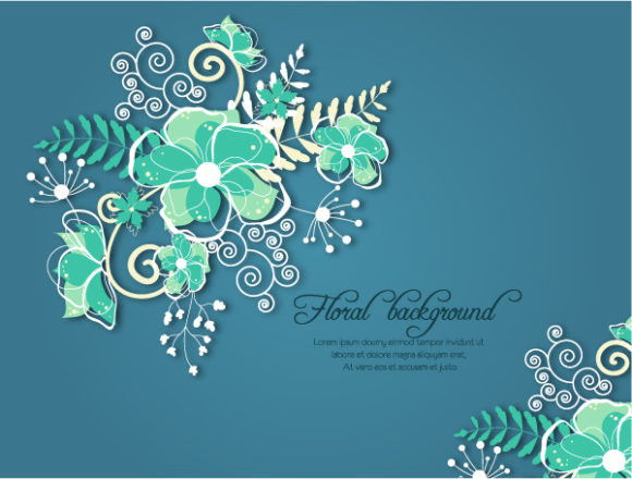 Stunning Floral Vector Graphic: Floral Vector Graphic Background Illustration With Doodle Flowers 1