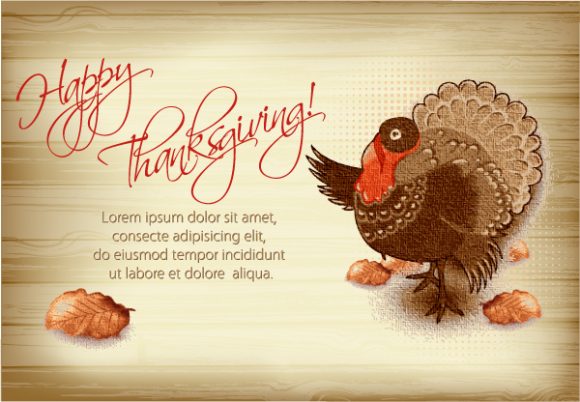 vector thanksgiving illustration with turkey 1