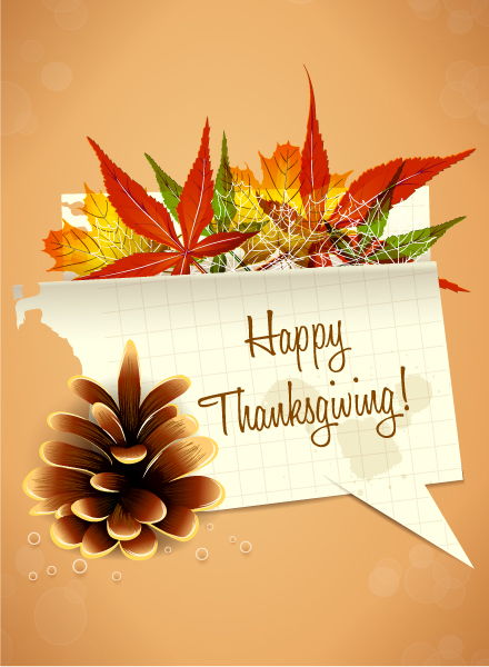 Leaf Vector Image: Vector Image Thanksgiving Illustration With Torn Paper 1
