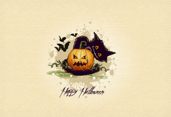 New Creepy Vector Graphic: Halloween Background Vector Graphic Illustration 1