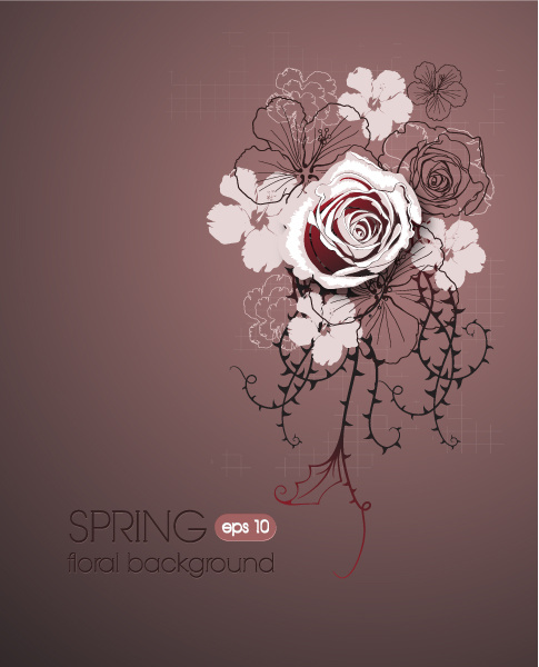 Stunning Flowers Vector Artwork: Floral Vector Artwork Illustration With Spring Flowers 1