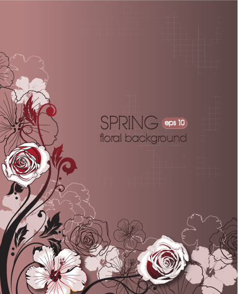 New Spring Vector Artwork: Floral Vector Artwork Illustration With Spring Flowers 1
