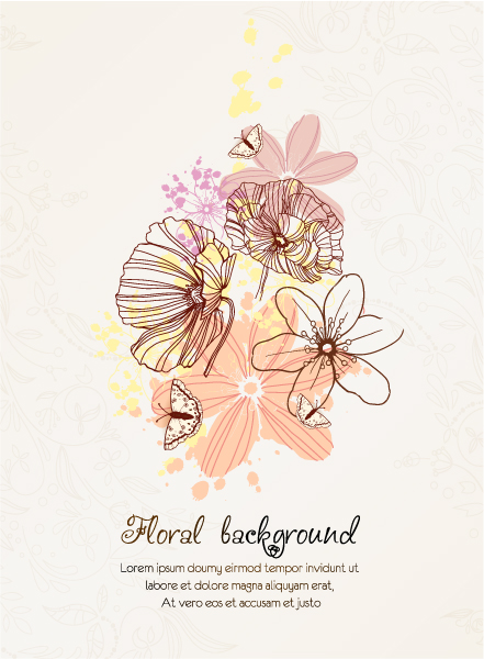 Lovely Floral Vector Art: Floral Vector Art Background With Floral Elements 1