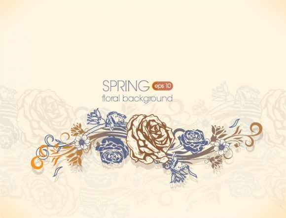 Stunning Floral Vector Image: Floral Vector Image Background With Floral Elements 1