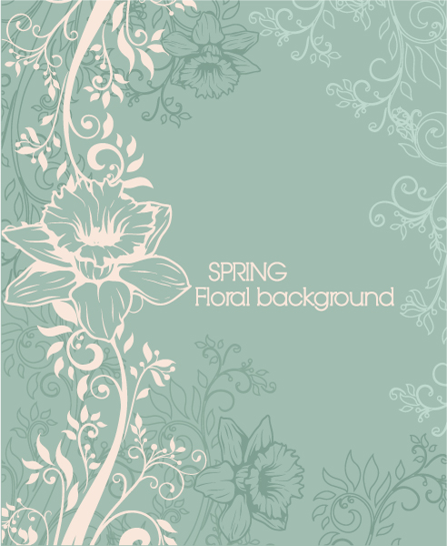 floral vector background with floral elements 1