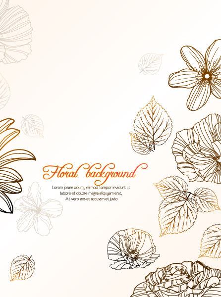 Trendy Leaves Vector Image: Floral Vector Image Background With Floral Elements 1