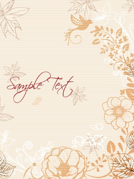 Gorgeous Line Eps Vector: Floral Eps Vector Background With Floral Elements 1