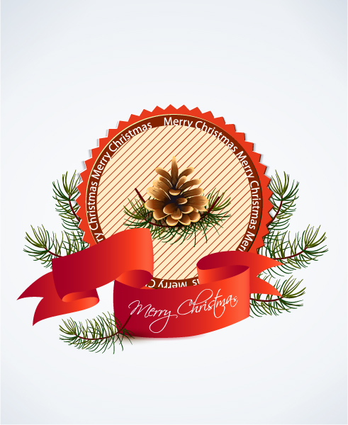 Christmas vector illustration with label 1