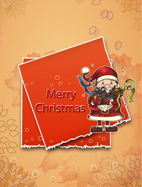 Buy Christmas Vector Background: Christmas Illustration With Sticker 1