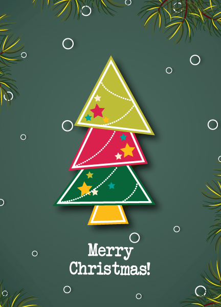 Stunning Chrismtas Vector: Christmas Vector Illustration With Chrismtas Tree 1