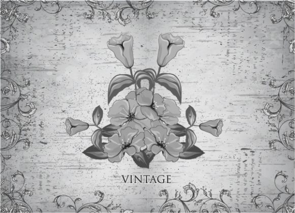 vintage floral background vector illustration 1