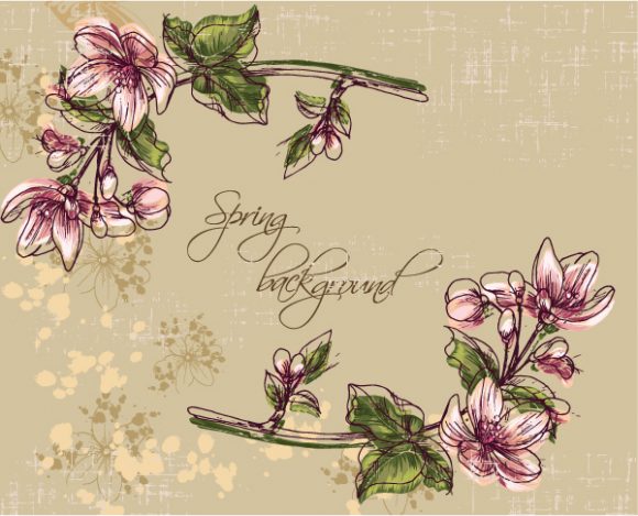 floral vector background illustration 1