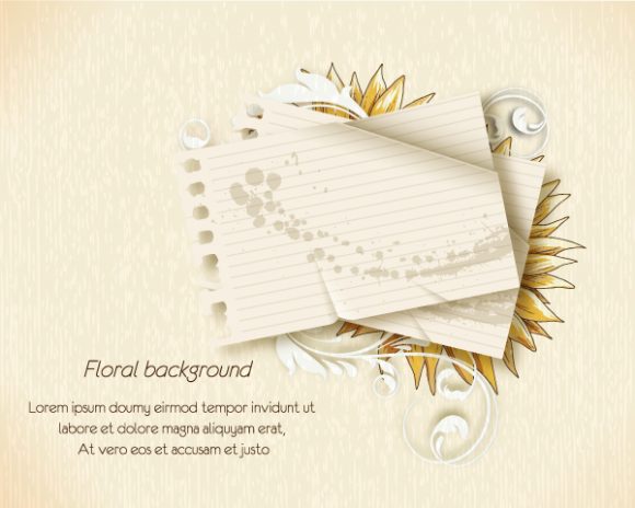Awesome Paper Vector Background: Floral Vector Background Illustration Background 1