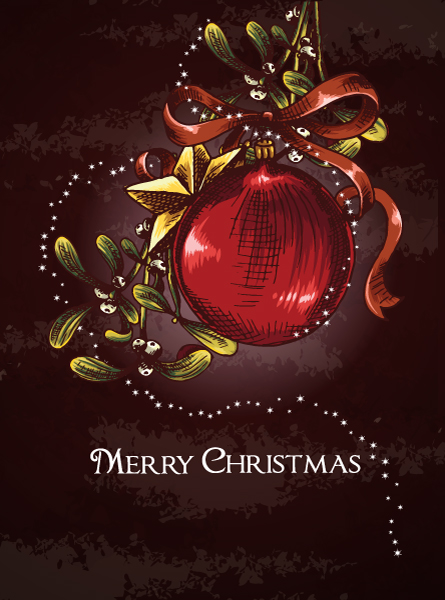 christmas vector illustration with globe 1
