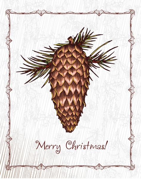 Download Illustration Vector Artwork: Christmas Vector Artwork Illustration With Pine Cone 1