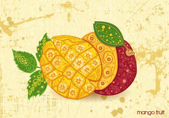 vector vintage background with mango 1