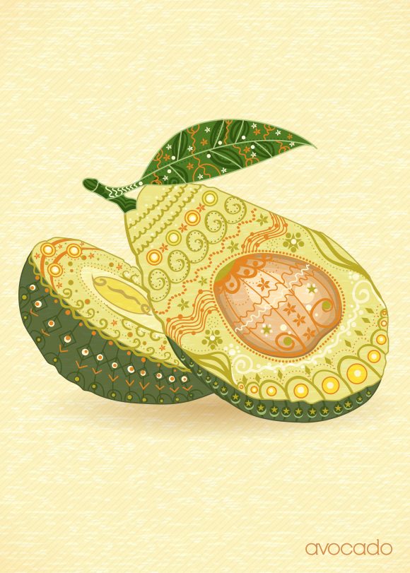 vector vintage background with fruits 1