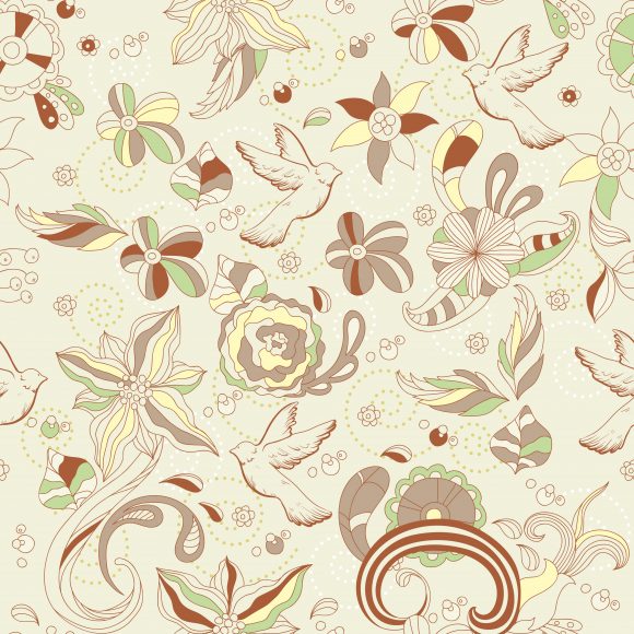 Buy Seamless Vector Graphic: Vector Graphic Seamless Pattern With Birds 1