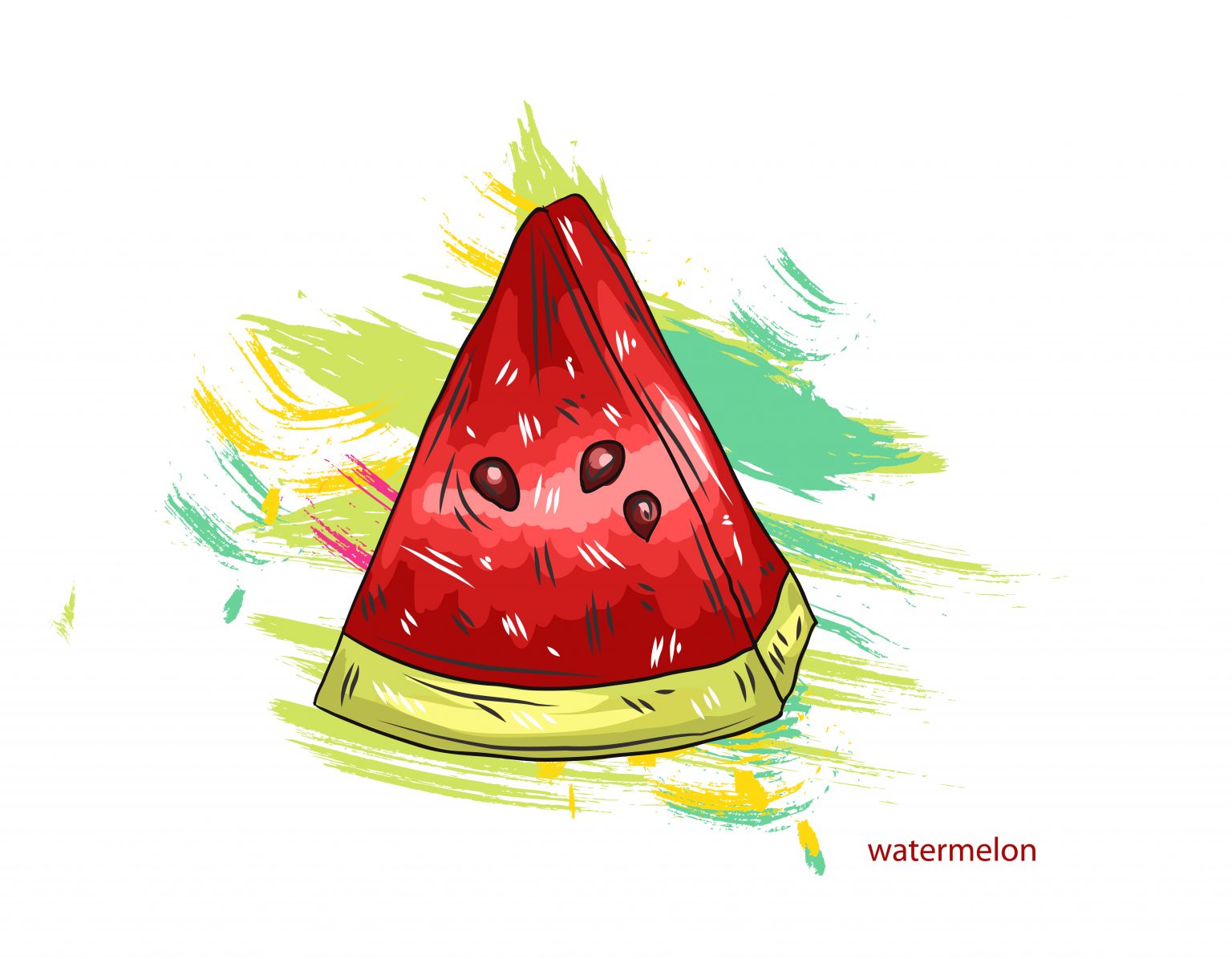 Download Insane Splashes Vector Art: Vector Art Watermelon With ...