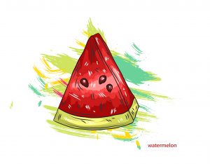 Download Insane Splashes Vector Art: Vector Art Watermelon With Colorful Splashes - Designious