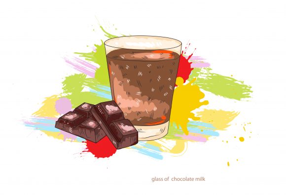 Insane Chocolate Eps Vector: Glass Of Chocolate Milk Eps Vector  Illustration 1