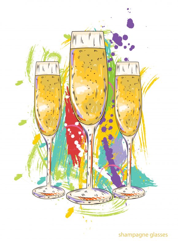 Glass Vector Glasses Of Champagne Vector  Illustration 1