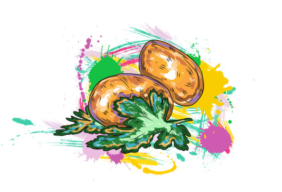 Illustration Vector Artwork Vegetables  Grunge Vector  Illustration 1