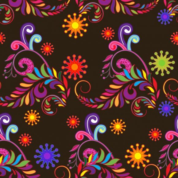 Gorgeous Pattern Vector: Vector Seamless Pattern With Floral 1