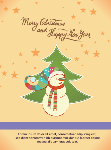 Special Advertisement Vector Graphic: Christmas Vector Graphic Illustration With Christmas Tree And Snowman 1